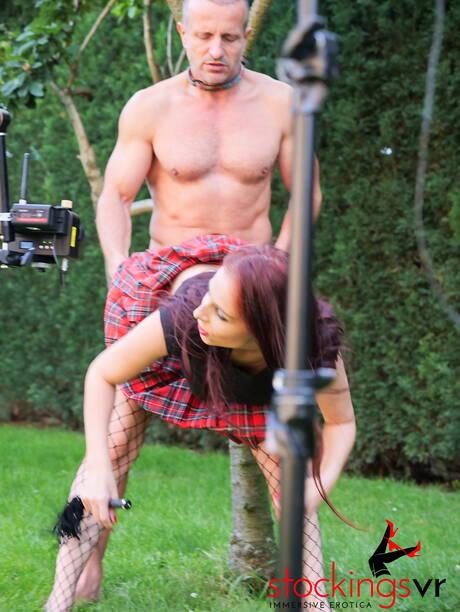 Stockings VR offers a free pic gallery with naughty teen in female domination porn